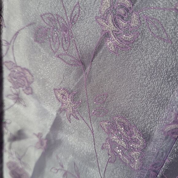 Vintage Y2K Lavender Whimsical Fairy Prom Dress Floral Flower Size 14 With Scarf - Picture 7 of 9